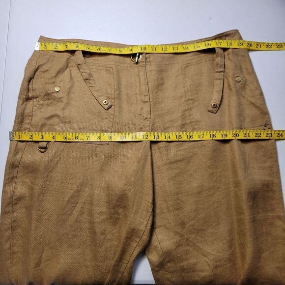 Jones New York Tan Linen Togle Closure Capri / Bremuda Women's Plus Size 16 - Picture 10 of 12